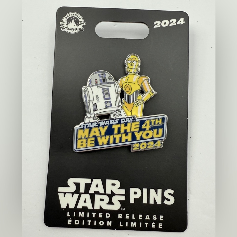 Disney Pin Star Wars R2-D2 & C-3PO May the 4th Be With You LR 2024